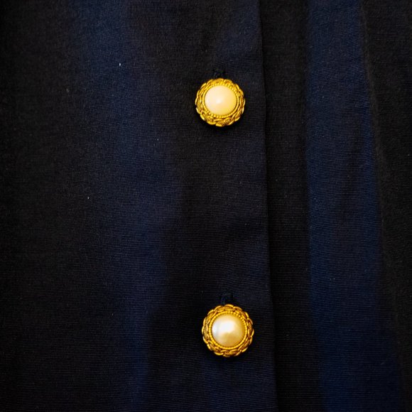 Authentic Vintage Vittoria Virini Navy Dress - Picture 9 of 10